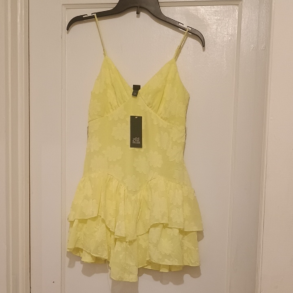 Wild Fable Lemon Floral Dress with Spaghetti Straps
